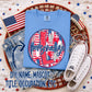 Patriotic Brush Strokes Circle DIY/Personalize; L