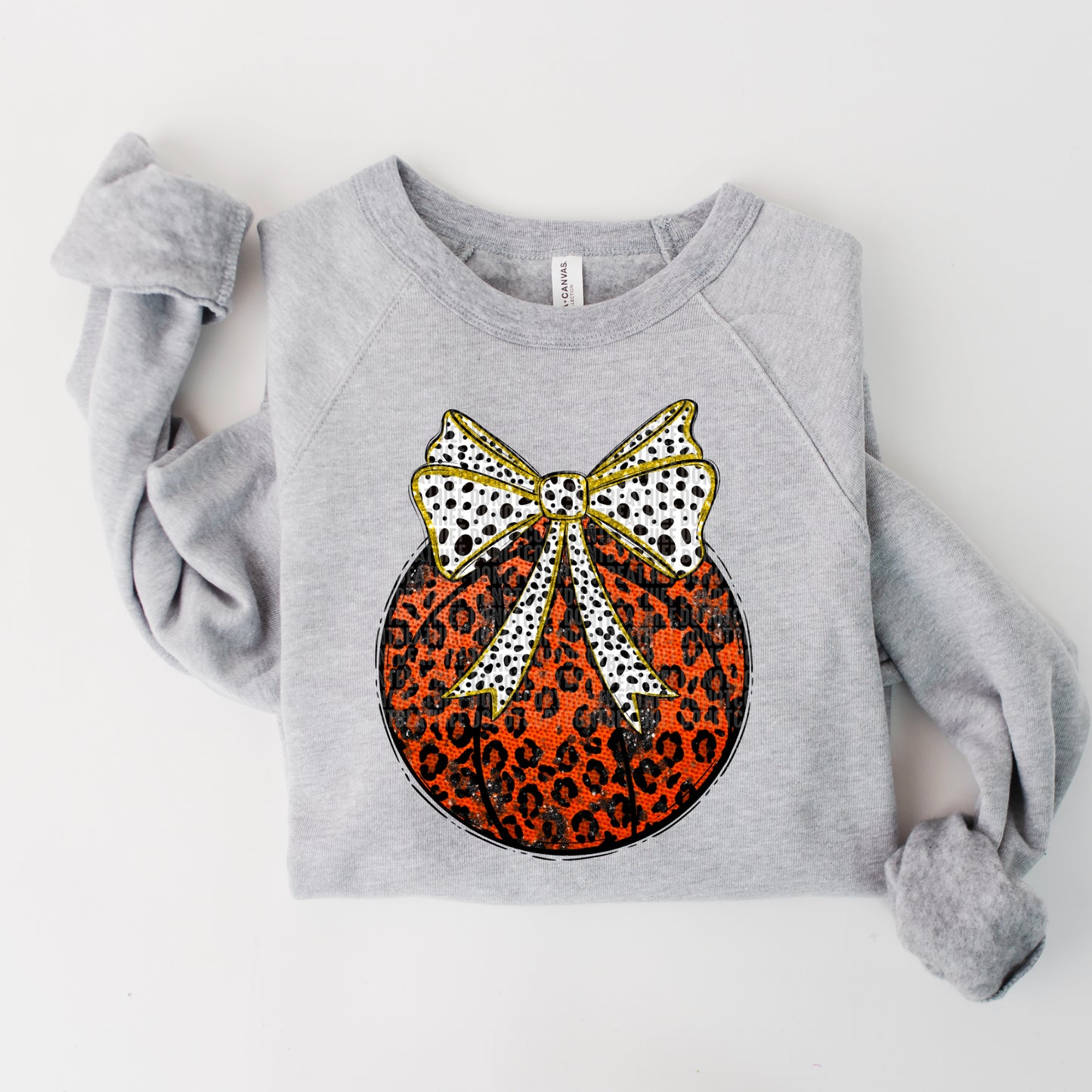 Basketball Glitter Dottie Bow & Leopard