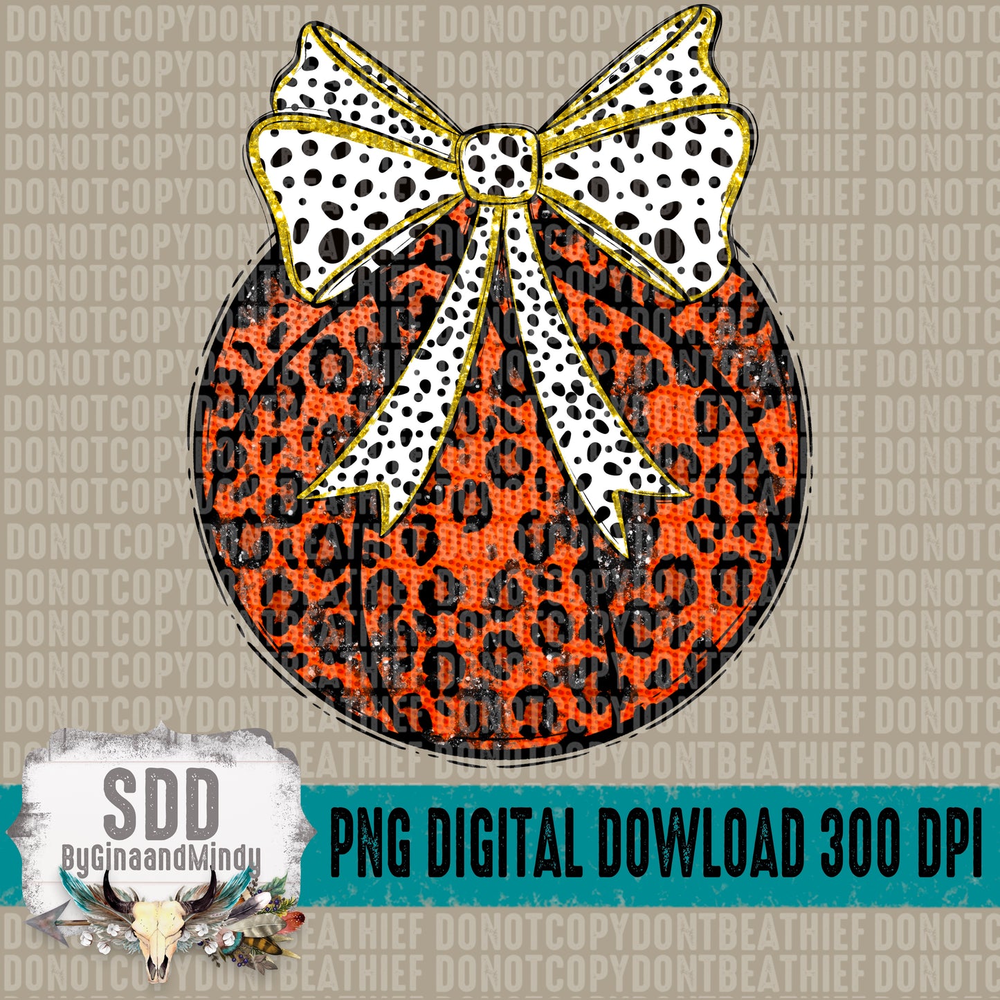 Basketball Glitter Dottie Bow & Leopard