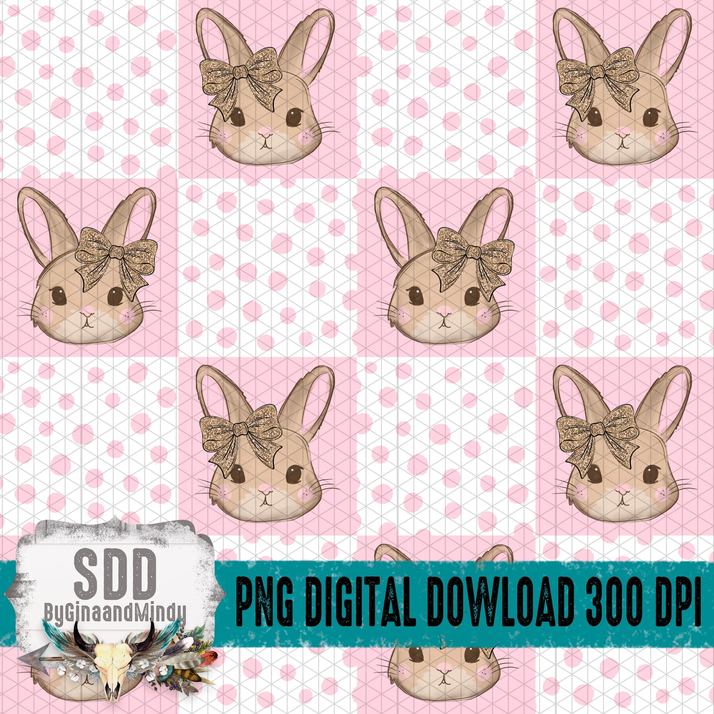 Leopard Bow Bunny Seamless Bundle