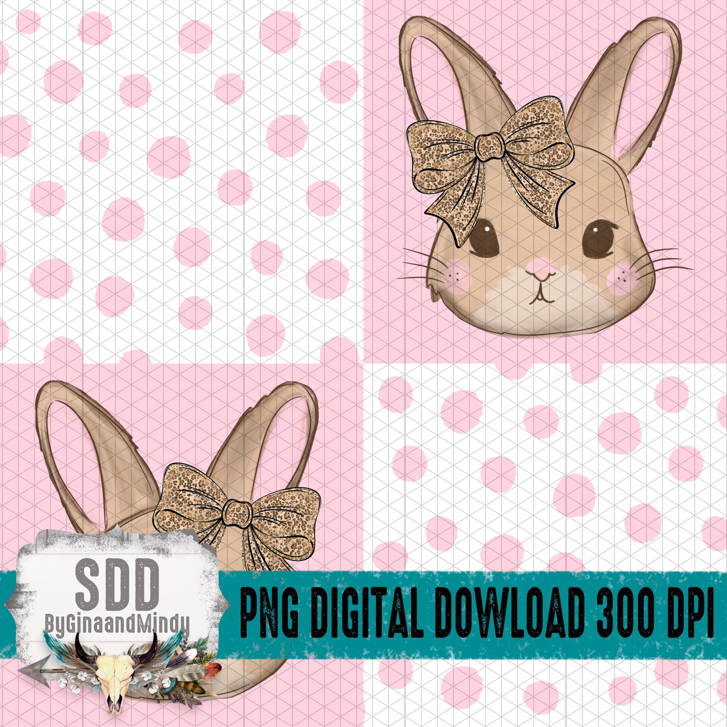 Leopard Bow Bunny Seamless Bundle