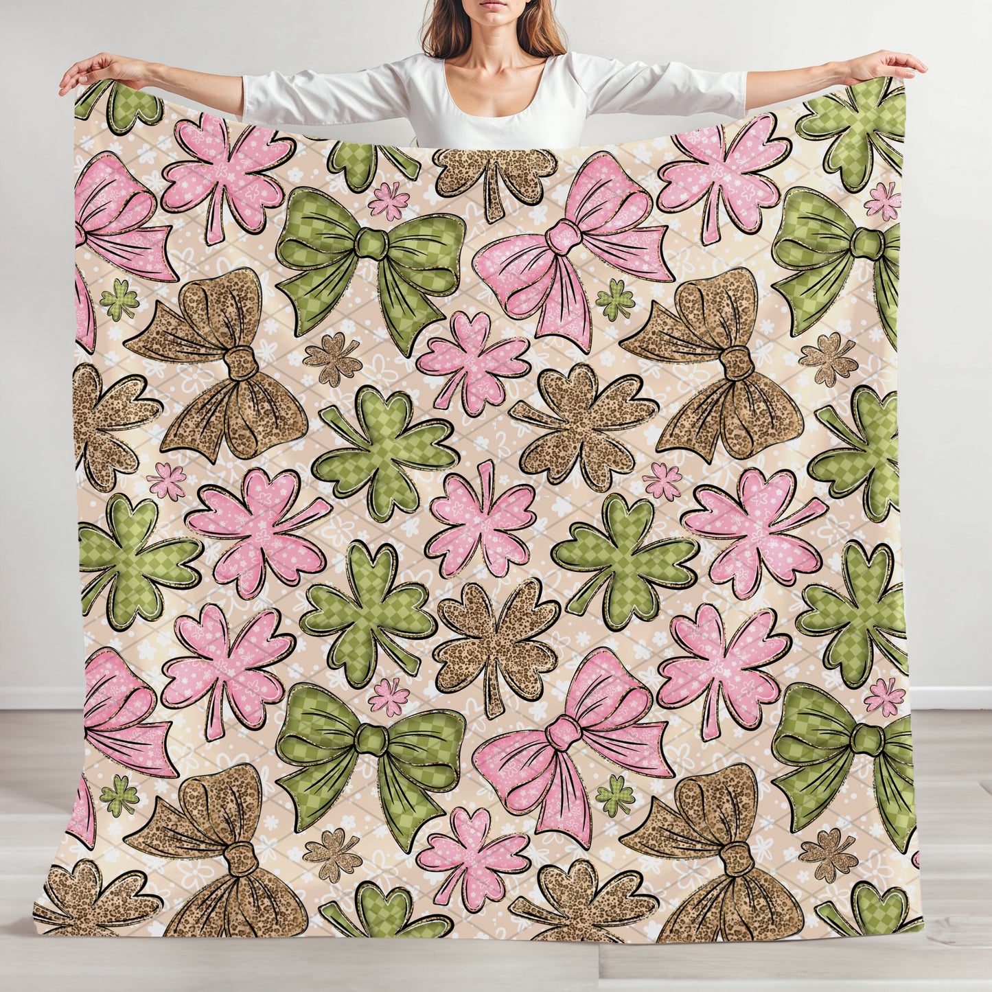 Leopard Bow Shamrocks Seamless Bundle