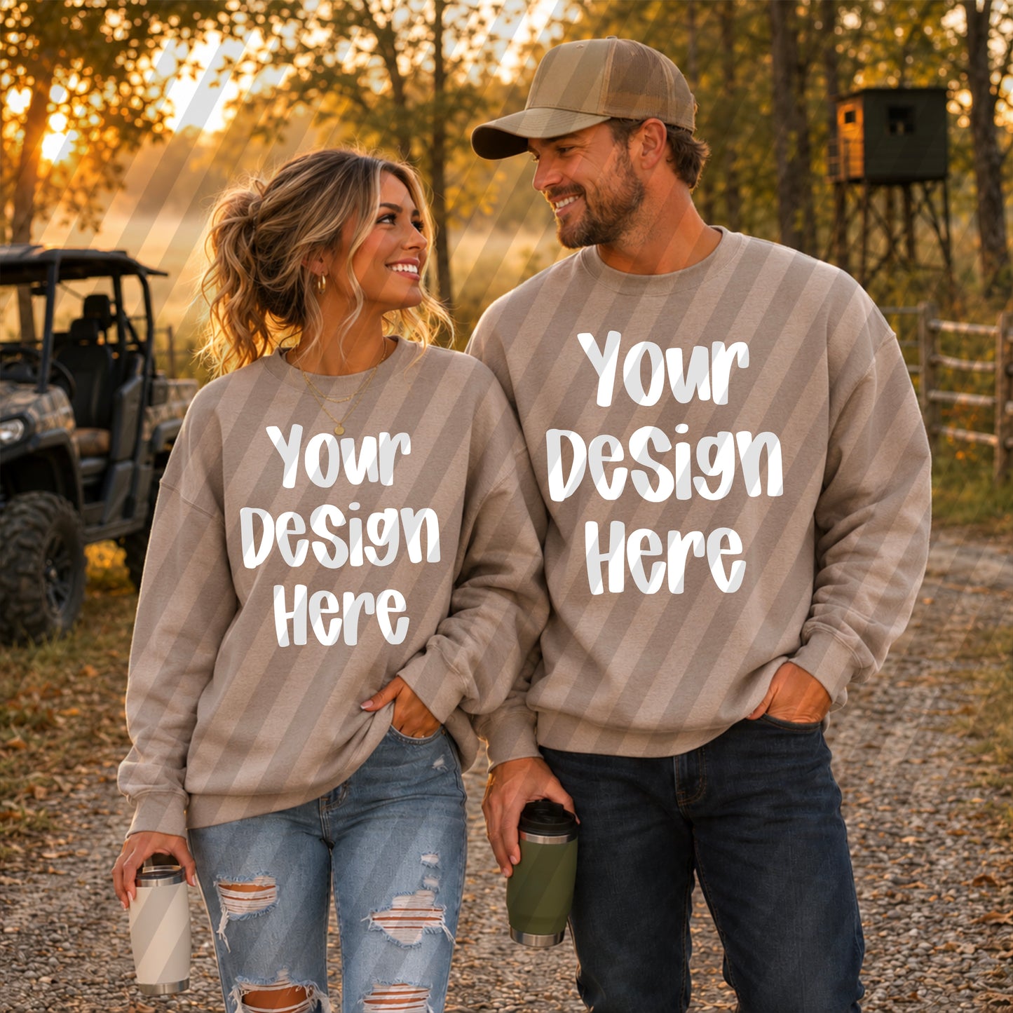 Light Brown Couple Deer Hunting