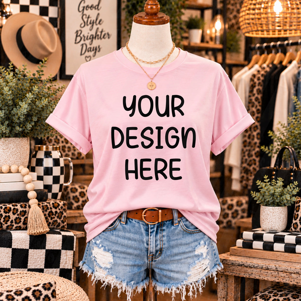 Light Pink Boutique Mannequin Mockup