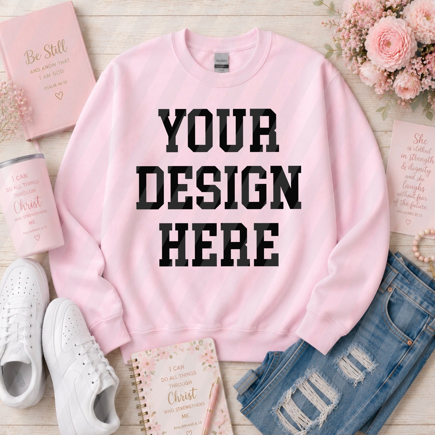Light Pink Crew Sweatshirt (Faith/Christian)