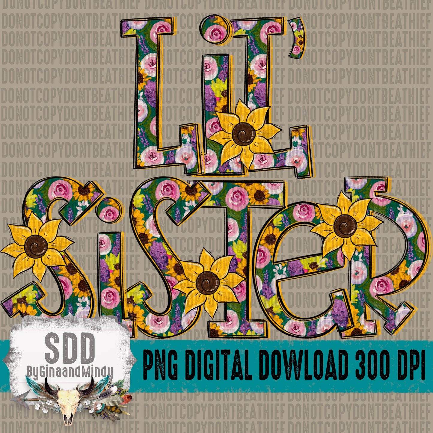 Floral Sunflowers; Lil' Sister