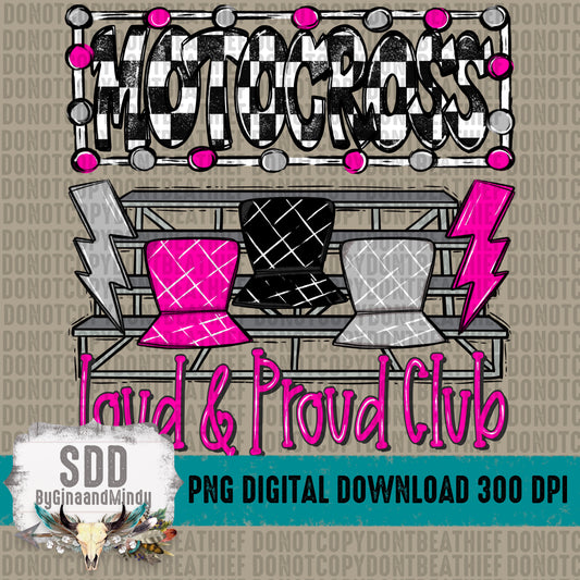 Motocross Loud & Proud (Pink|Checkered)