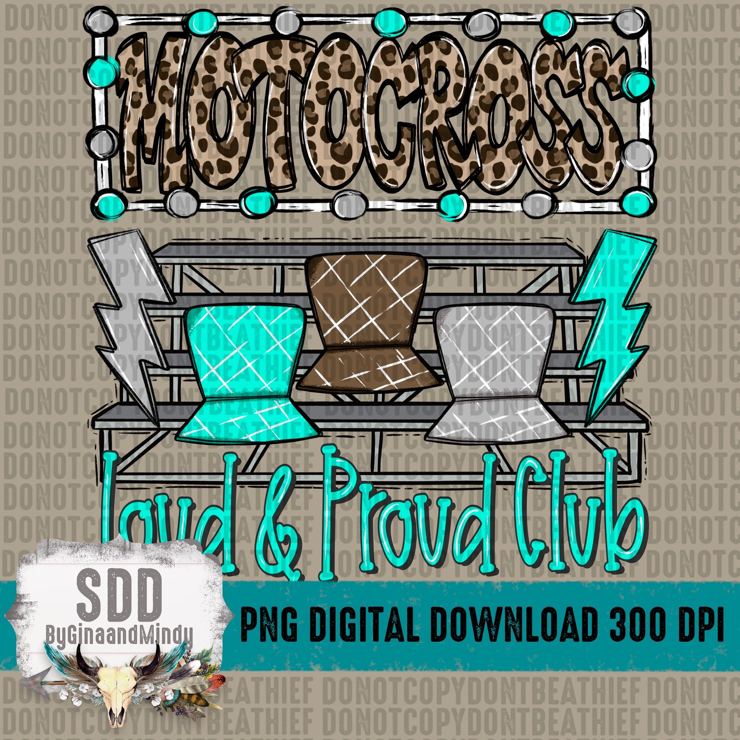 Motocross Loud & Proud (Teal|Leopard)