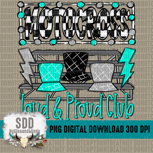 Motocross Loud & Proud (Teal|Checkered)