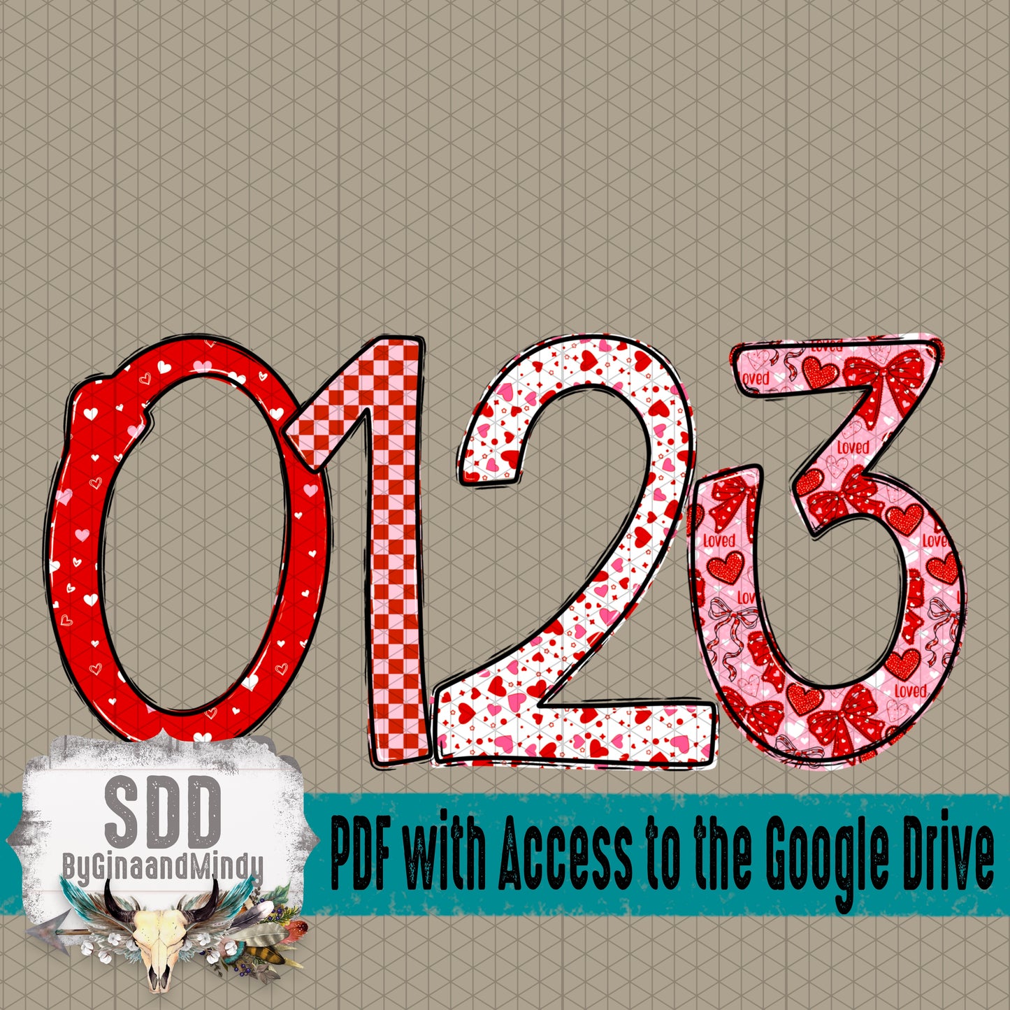 Loved Doodle Alpha (4 Sets Mix Uppercase/Lowercase, 0-9, + Special Characters)