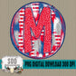 Patriotic Brush Strokes Circle DIY/Personalize; M