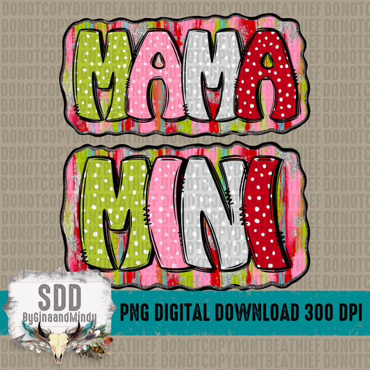 Mama & Mini Doodle Christmas Dots Bundle