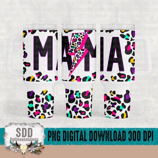Mama Leopard Multi Color 40 oz Tumbler Digital Design