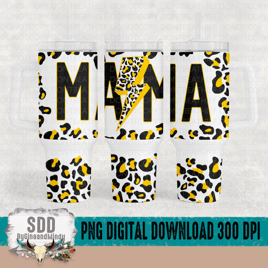 Mama Leopard Yellow 40 oz Tumbler Digital Design