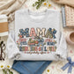 Mama Running on Love Faux Embroidery
