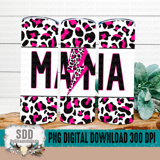 Mama Leopard Hot Pink 20oz Tumbler