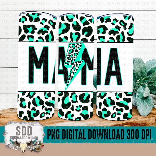 Mama Leopard Turquoise 20oz Tumbler