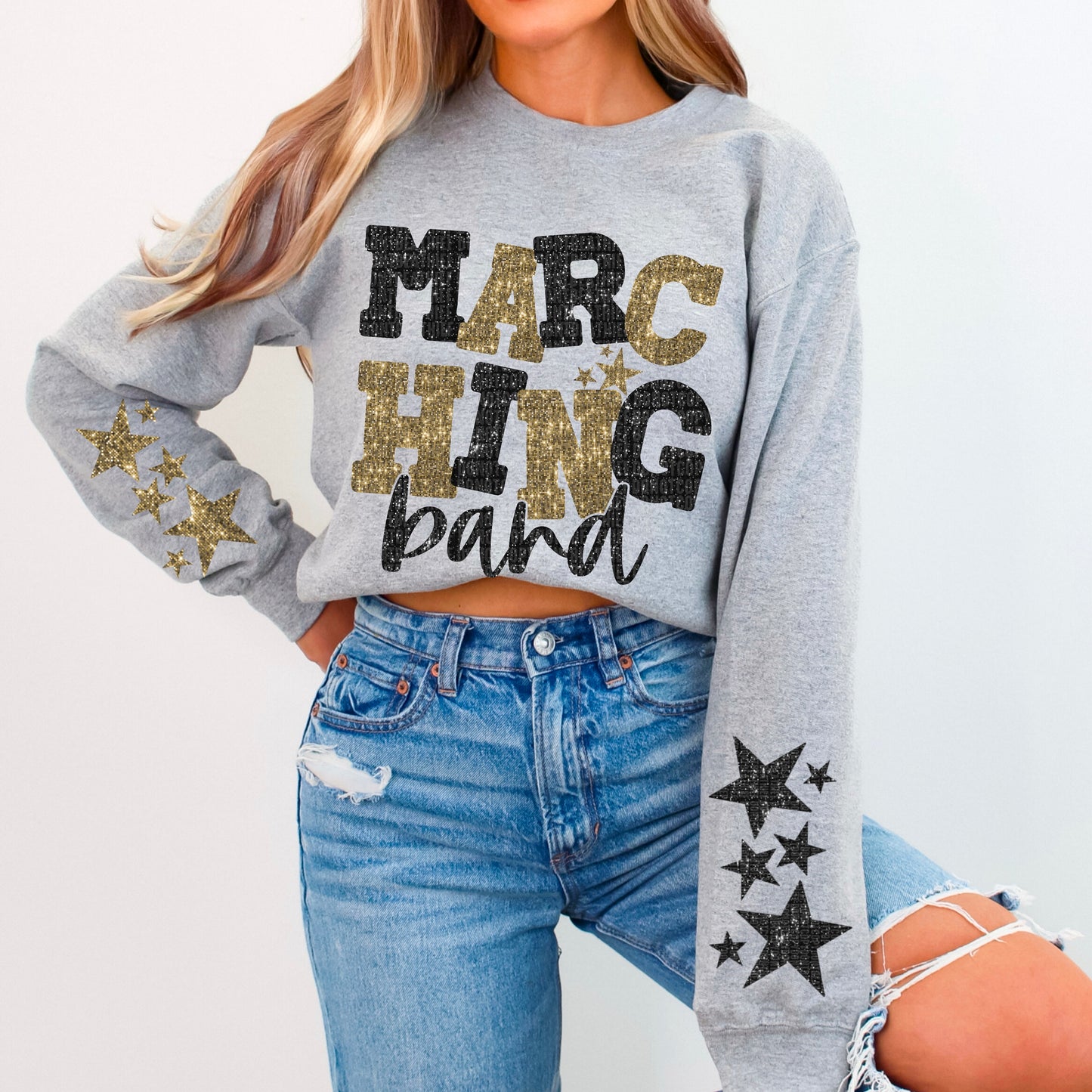 Marching Band Bundle With Stars; Black & Dark Gold
