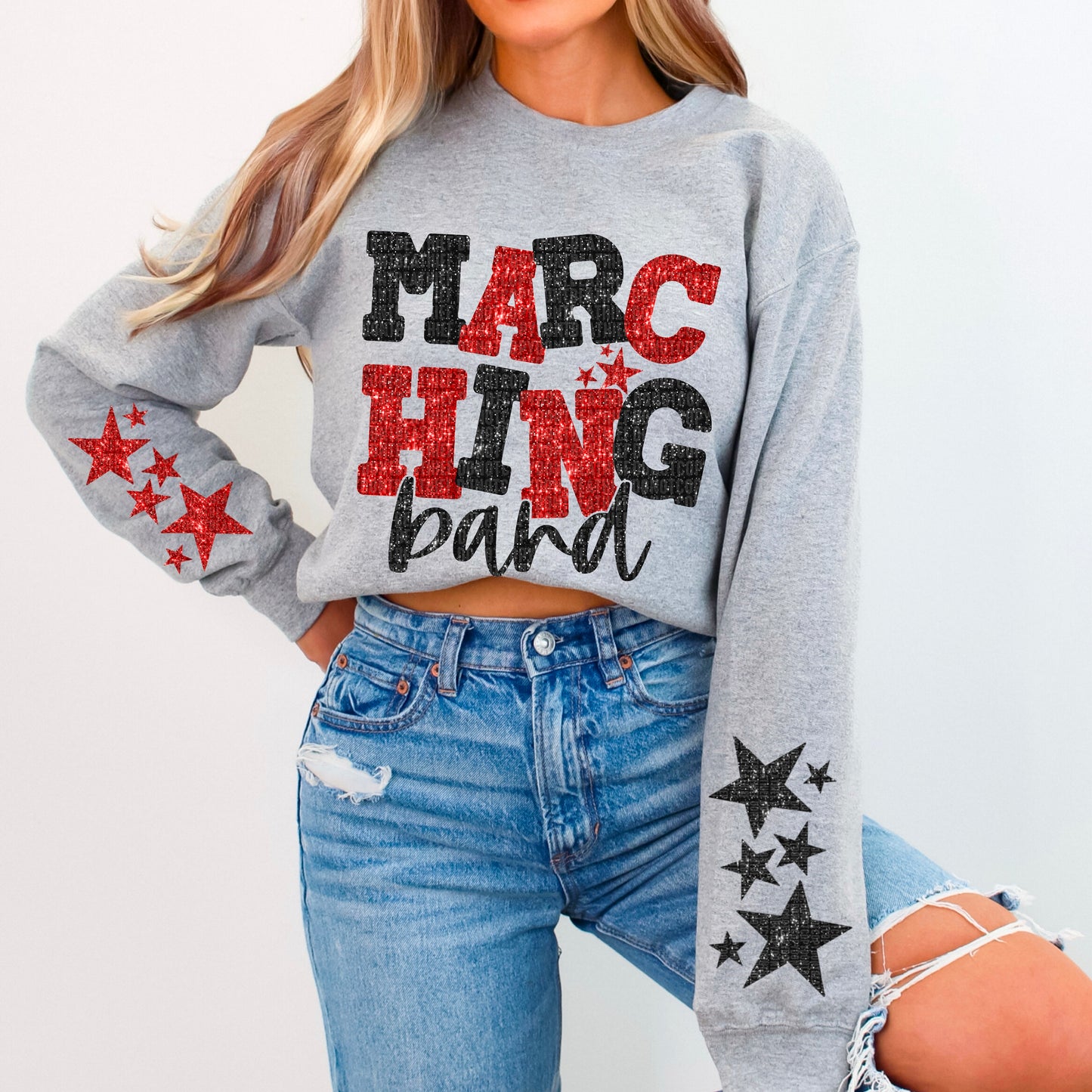 Marching Band Bundle With Stars; Black & Red
