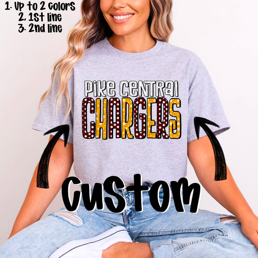 CUSTOM Team Spirit Doodles Typography Style