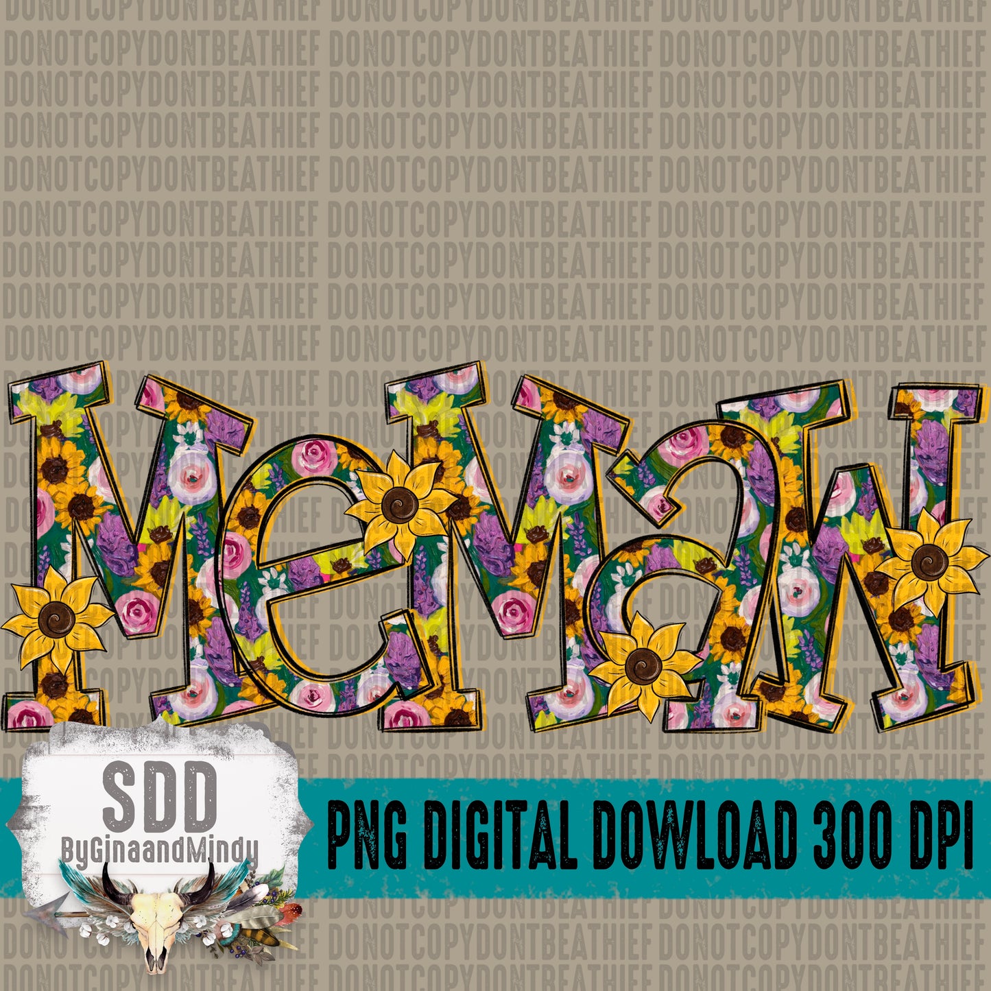 Floral Sunflowers; Memaw