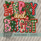 Merry and Bright Colorful Faux Embroidery