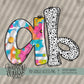 Mixed Media Floral Doodle Alpha (2 Sets Aa-Zz, 0-9, Special Characters)
