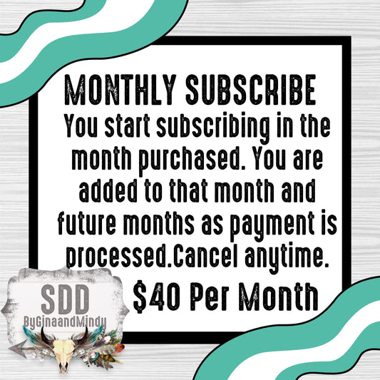 Monthly Subscribe (You begin subscribing in the month purchased. If you need past months you must purchase those separately. If you are a yearly drive holder DO NOT PURCHASE.)