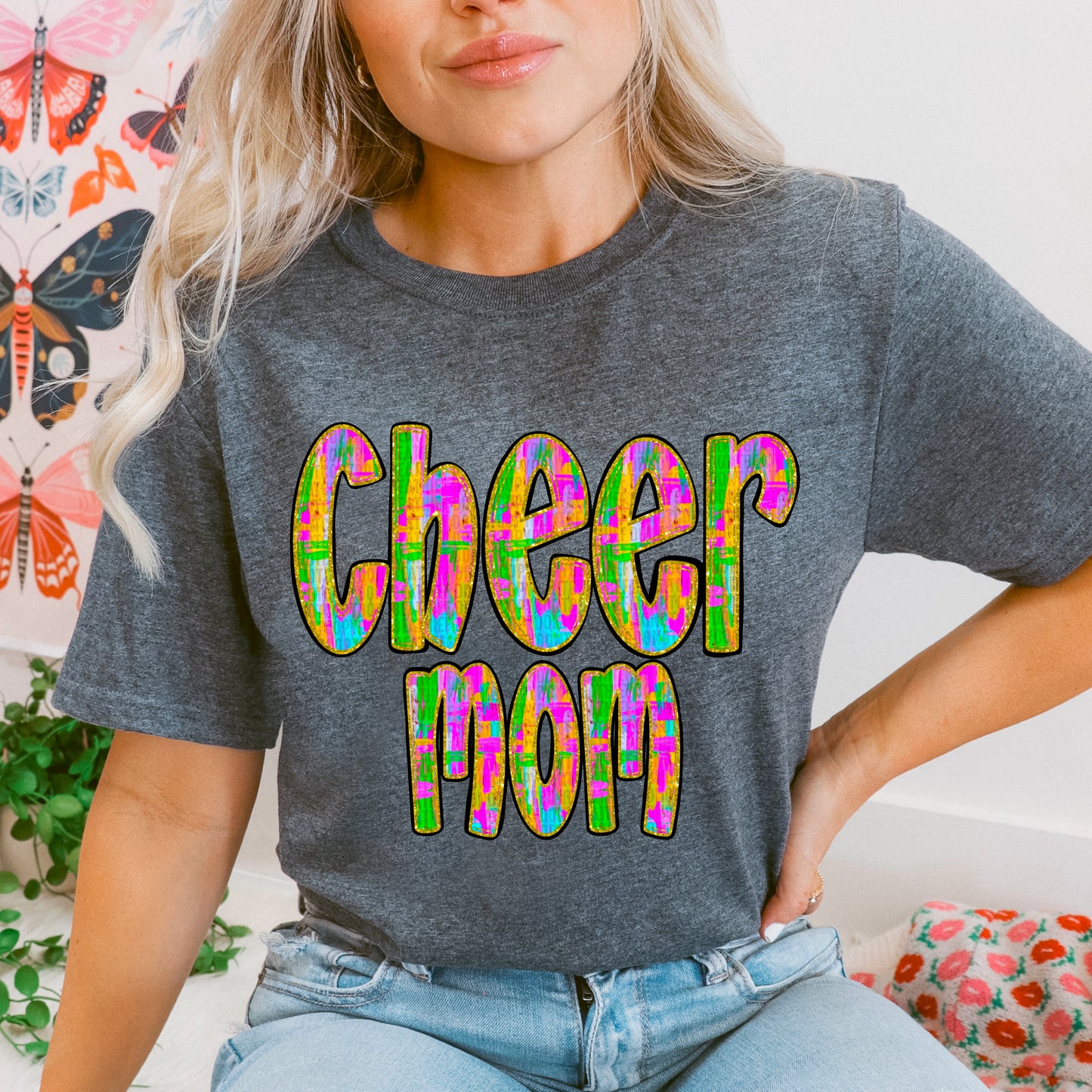 Neon Glitter Cheer Mom Bundle