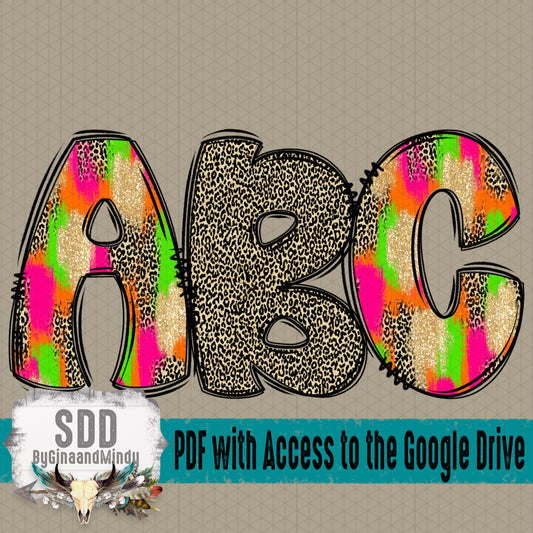 Neon Roar Alpha (2 Sets Uppercase, Lowercase, 0-9, Special Characters)