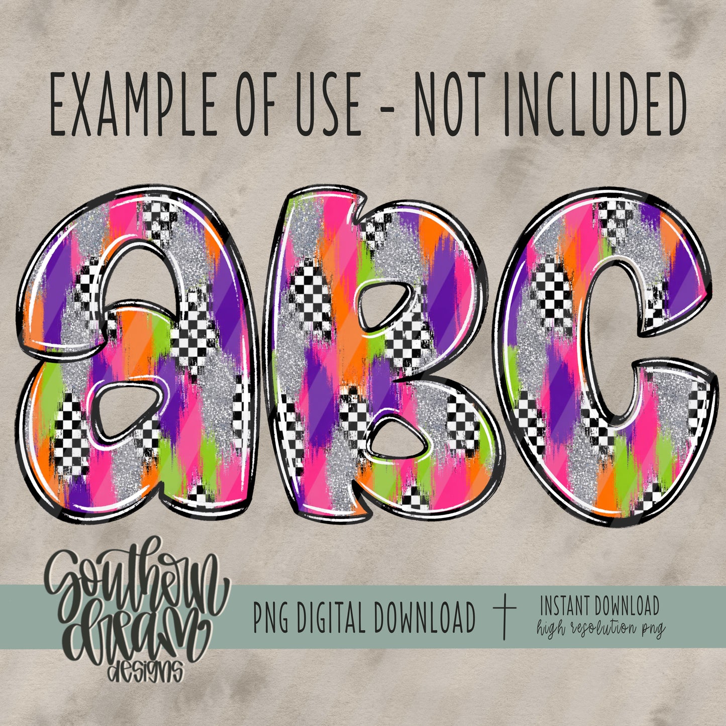 Neon Halloween Brushstroke Digital Paper (Not Seamless)