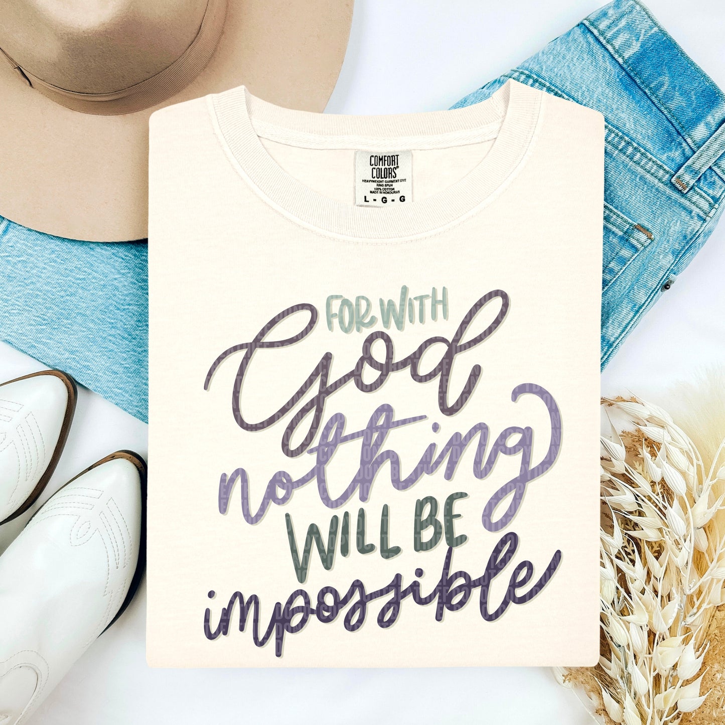 For With God Nothing Will Be Impossible- Hand Written
