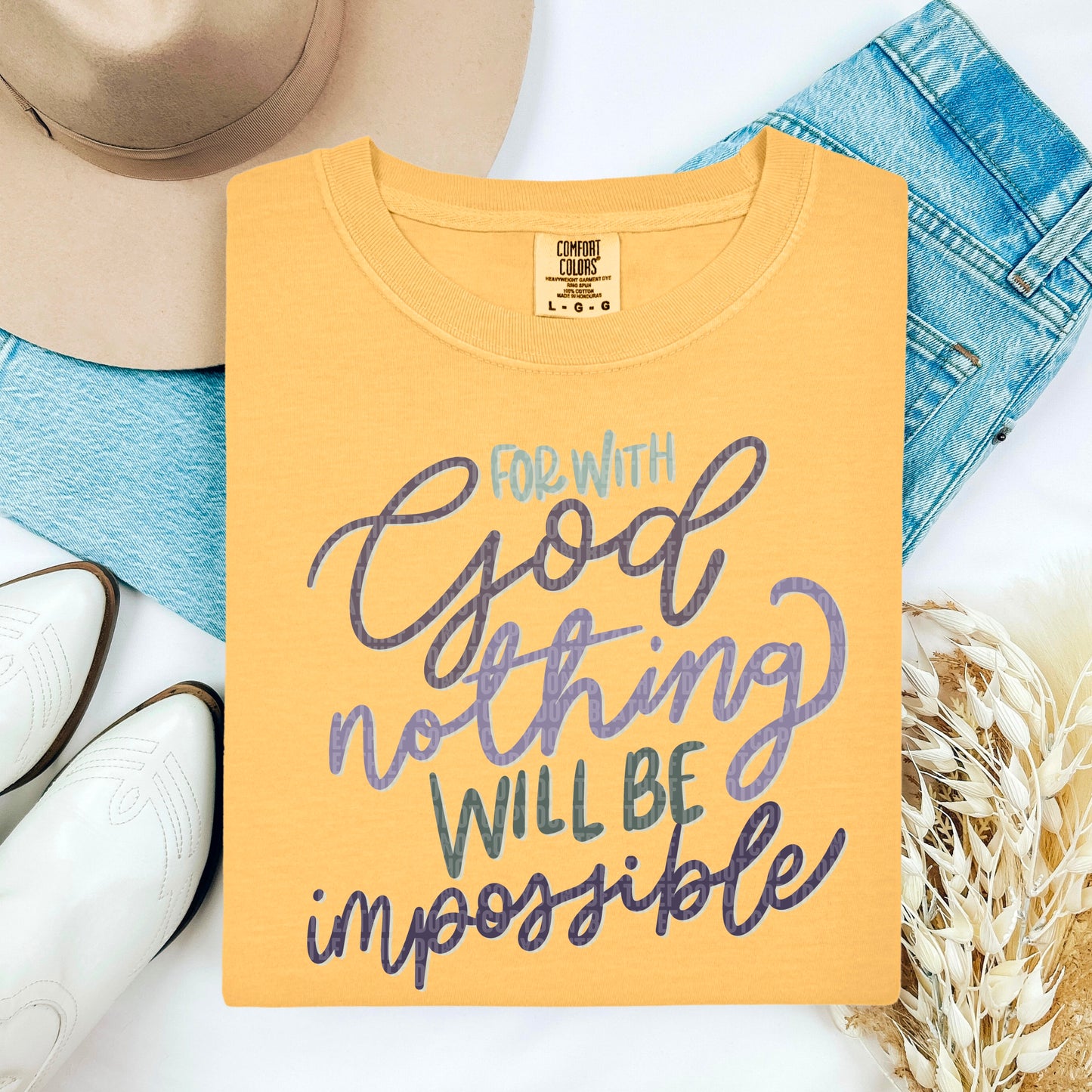 For With God Nothing Will Be Impossible- Hand Written