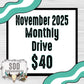 2025 November Monthly Drive