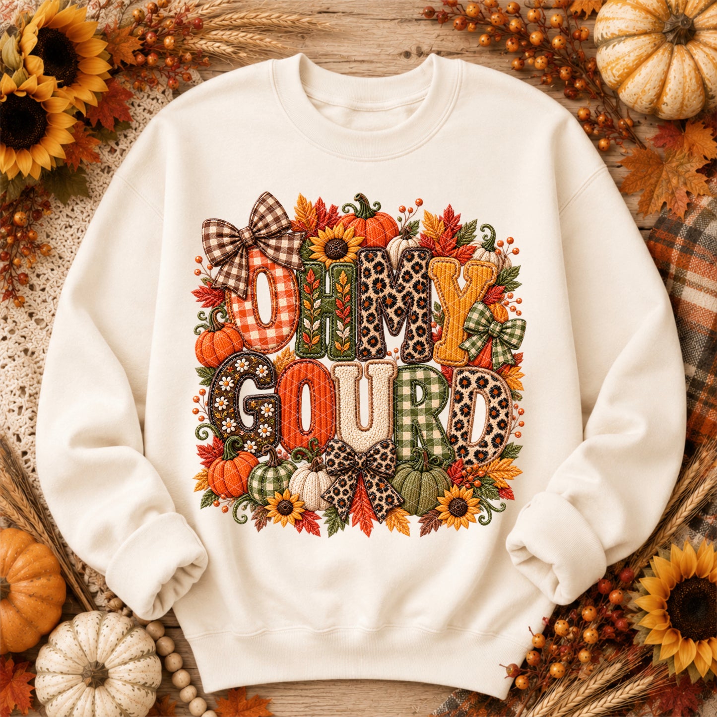 Oh My Gourd Faux Embroidery