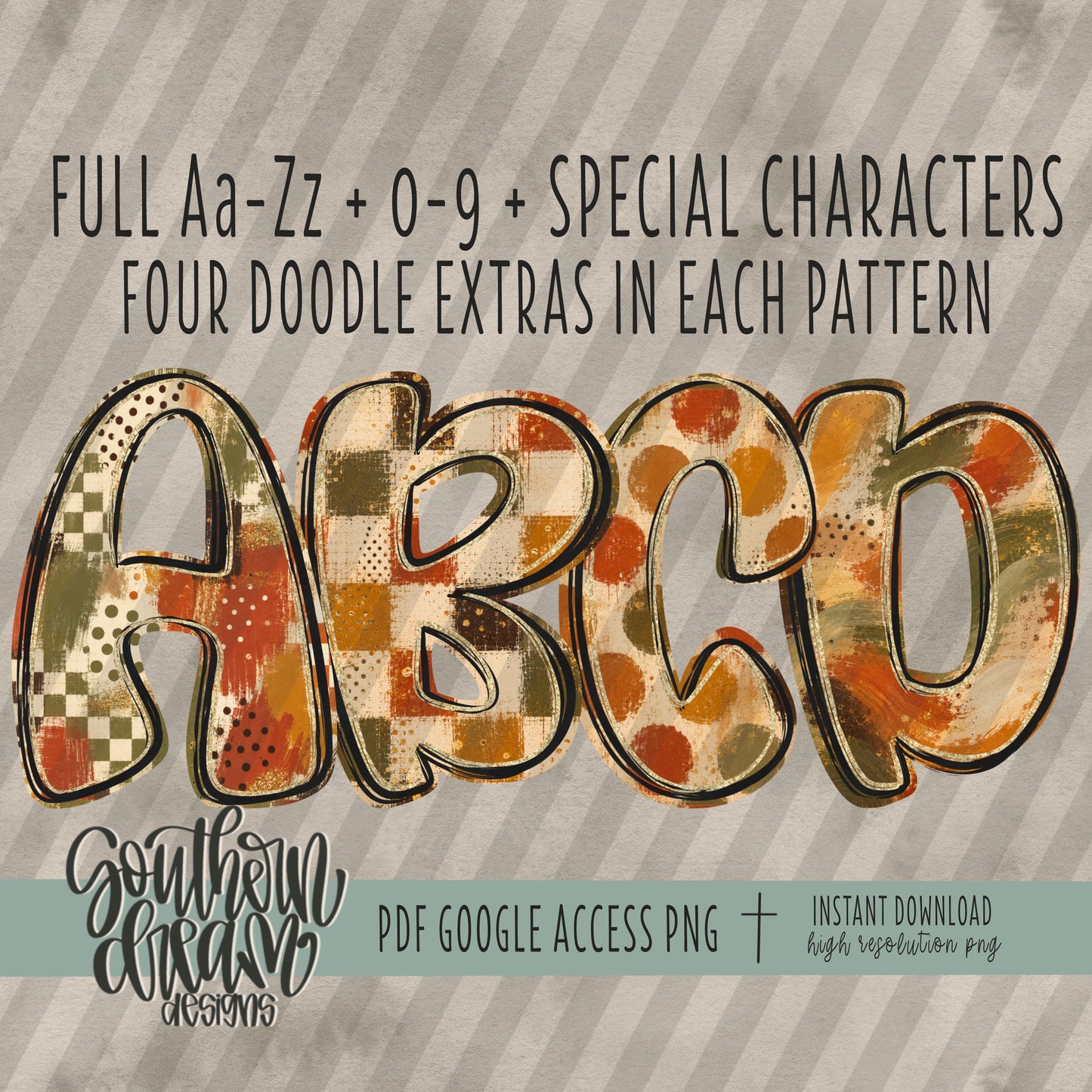 Painted Fall Alpha (4 Sets Aa-Zz, 0-9, Special Characters, Special Shapes)
