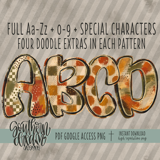 Painted Fall Alpha (4 Sets Aa-Zz, 0-9, Special Characters, Special Shapes)