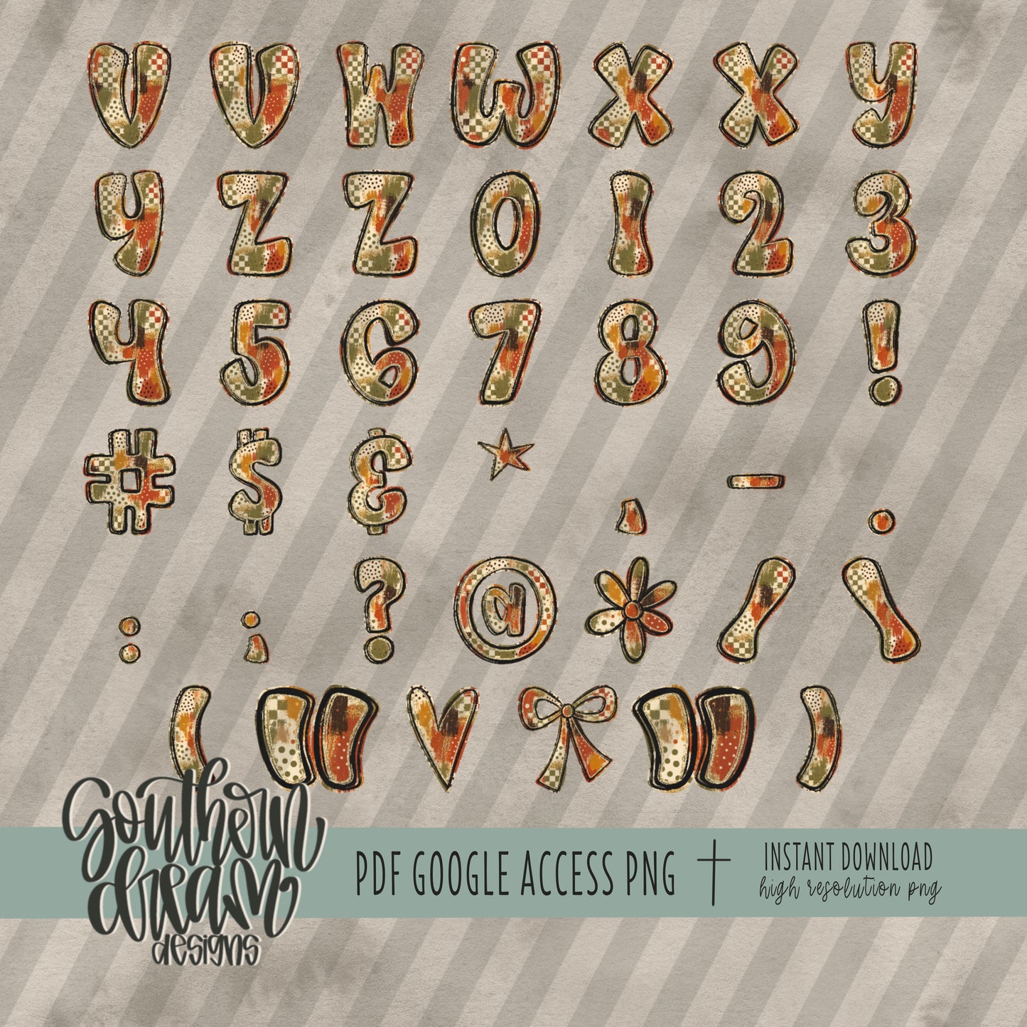 Painted Fall Alpha (4 Sets Aa-Zz, 0-9, Special Characters, Special Shapes)