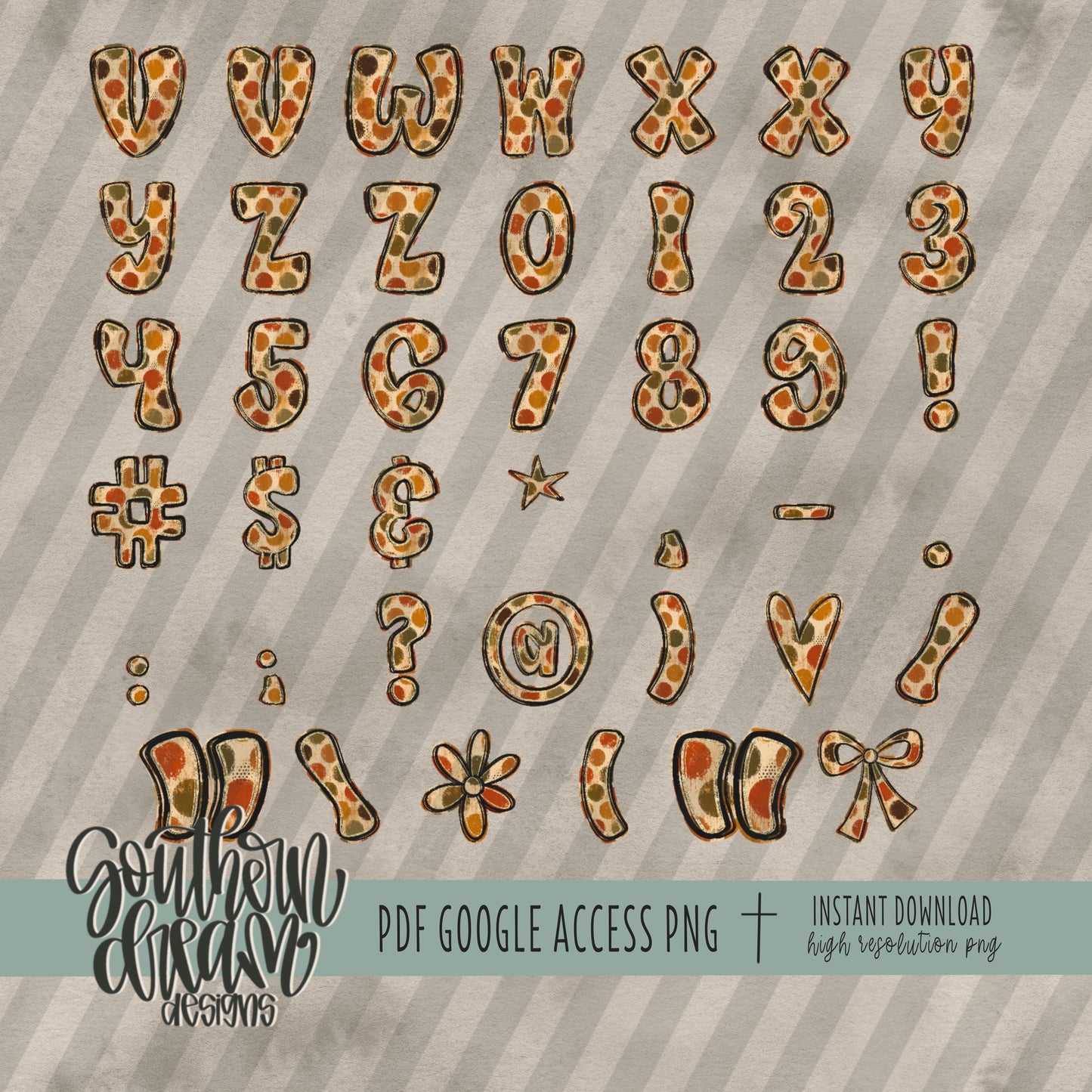 Painted Fall Alpha (4 Sets Aa-Zz, 0-9, Special Characters, Special Shapes)