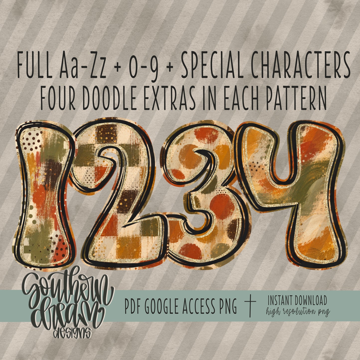 Painted Fall Alpha (4 Sets Aa-Zz, 0-9, Special Characters, Special Shapes)