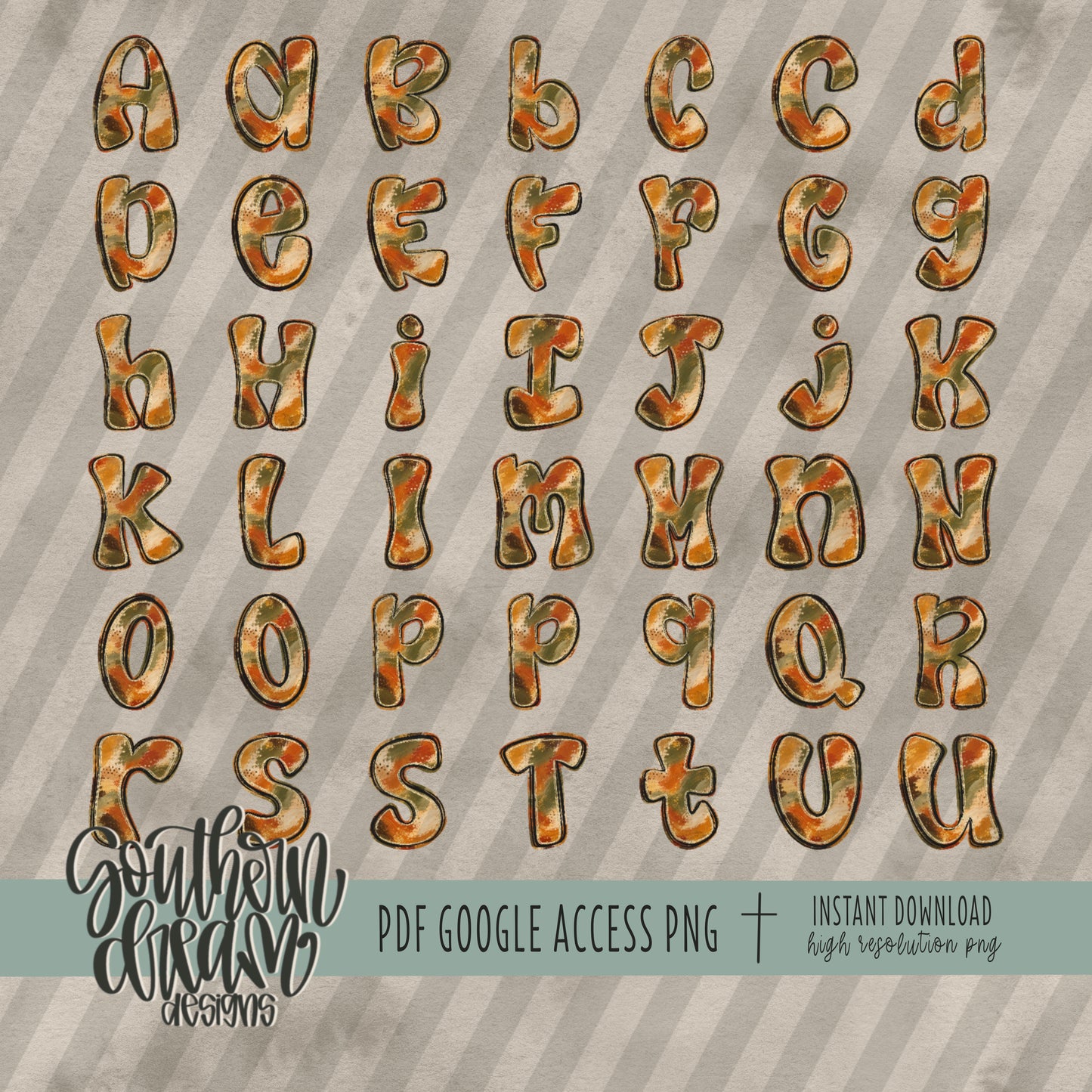 Painted Fall Alpha (4 Sets Aa-Zz, 0-9, Special Characters, Special Shapes)