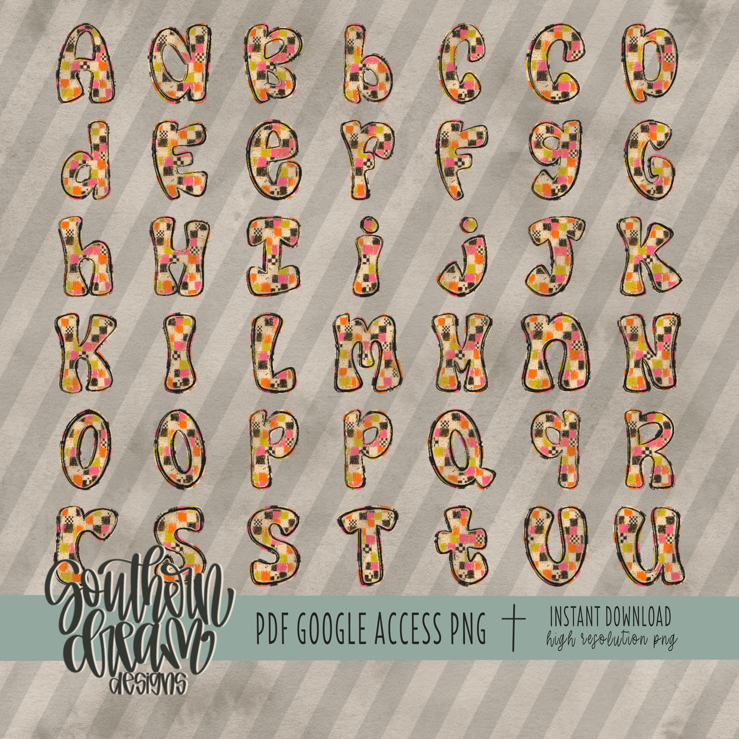 Painted Neons Alpha (4 Sets Aa-Zz, 0-9, Special Characters, Special Shapes)