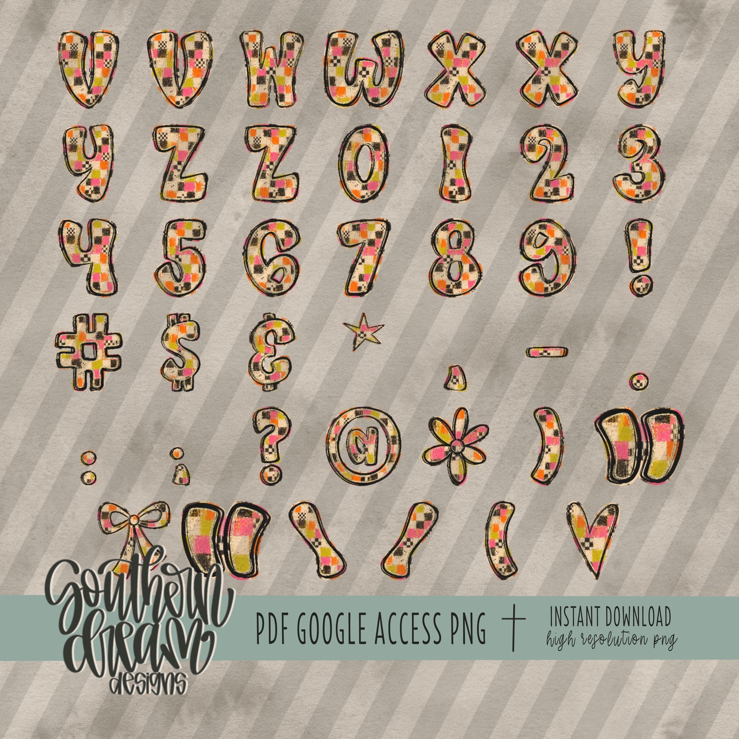 Painted Neons Alpha (4 Sets Aa-Zz, 0-9, Special Characters, Special Shapes)