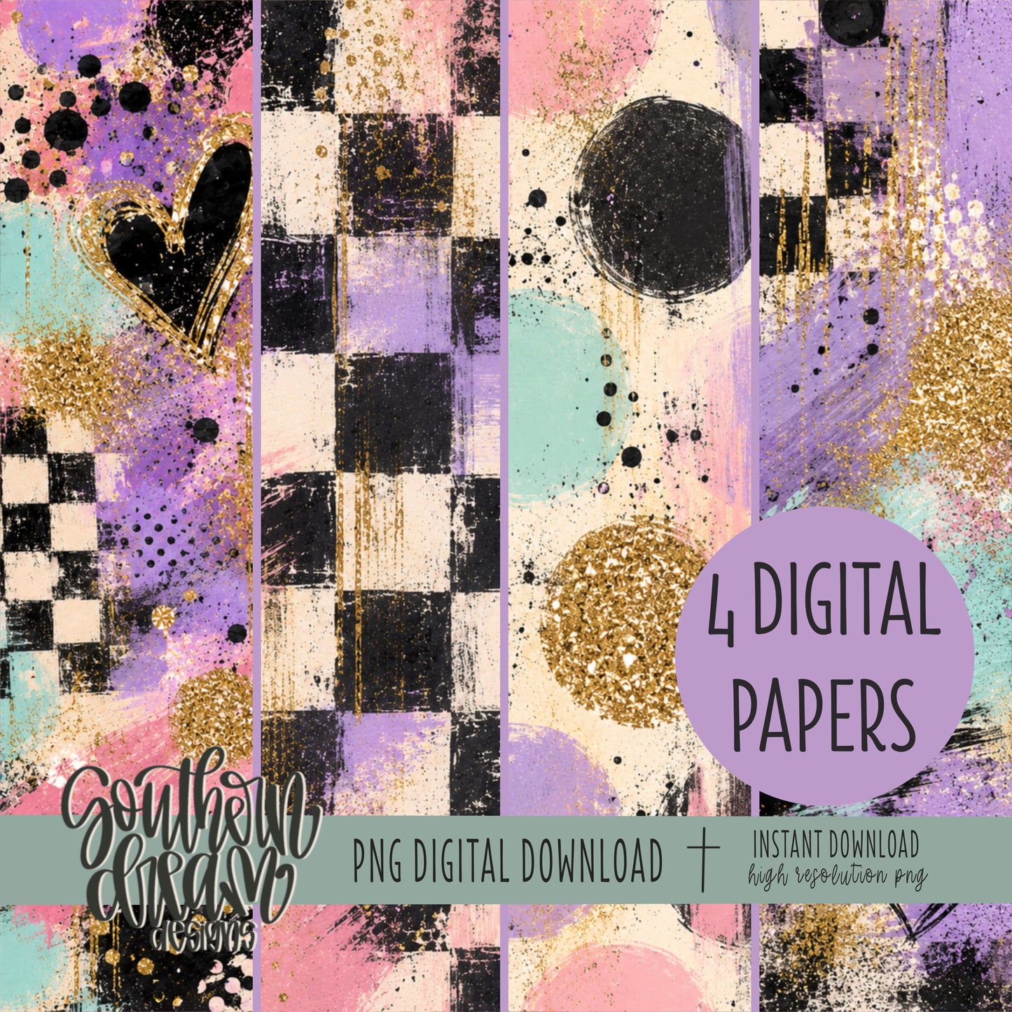 Painted Pastels Digital Paper BUNDLE (Not Seamless)