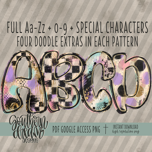 Painted Pastels Alpha (4 Sets Aa-Zz, 0-9, Special Characters, Special Shapes)