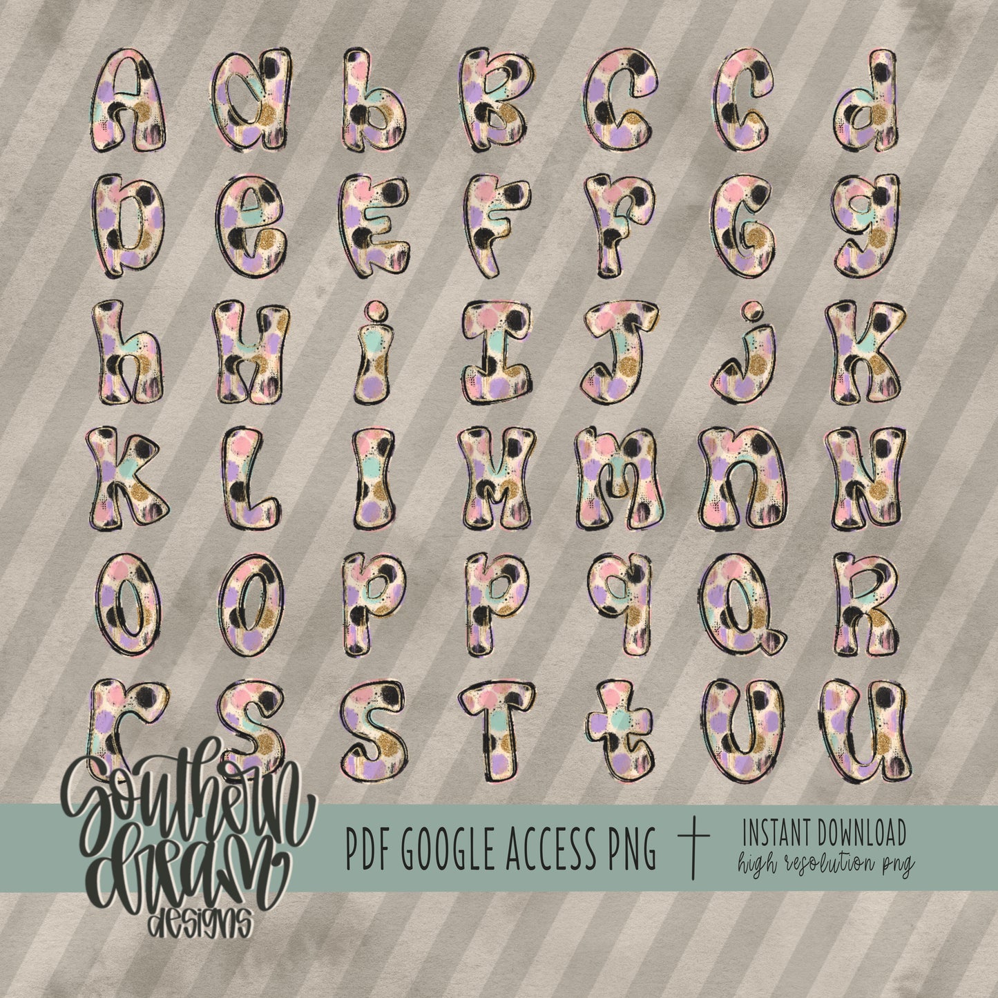 Painted Pastels Alpha (4 Sets Aa-Zz, 0-9, Special Characters, Special Shapes)