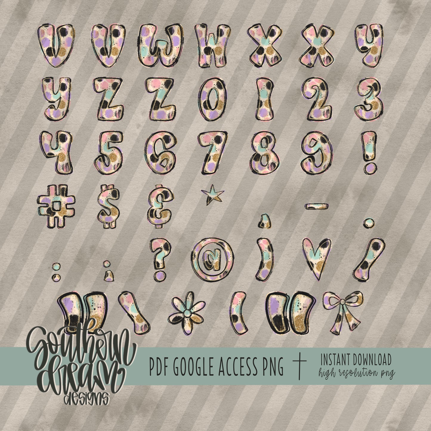 Painted Pastels Alpha (4 Sets Aa-Zz, 0-9, Special Characters, Special Shapes)