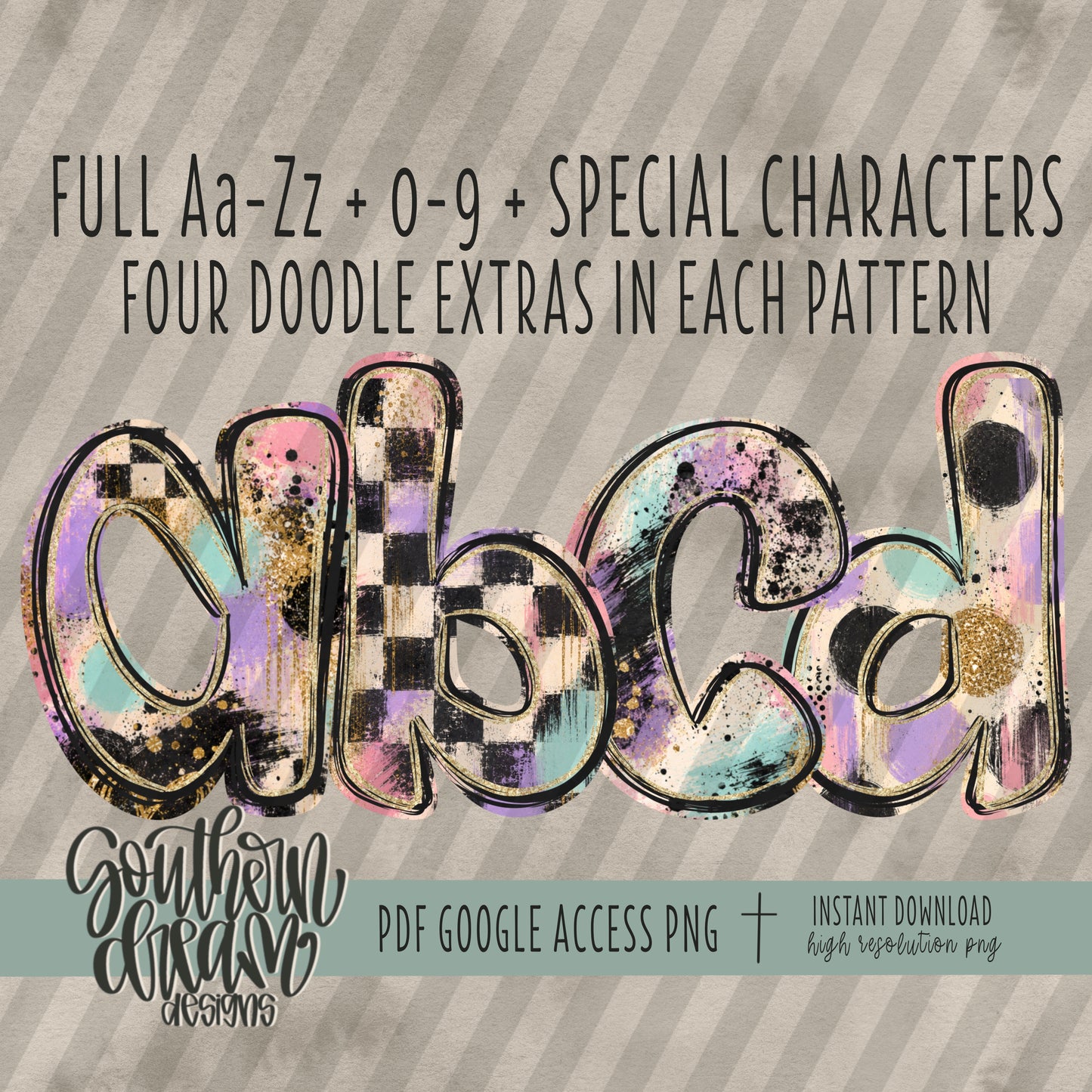 Painted Pastels Alpha (4 Sets Aa-Zz, 0-9, Special Characters, Special Shapes)