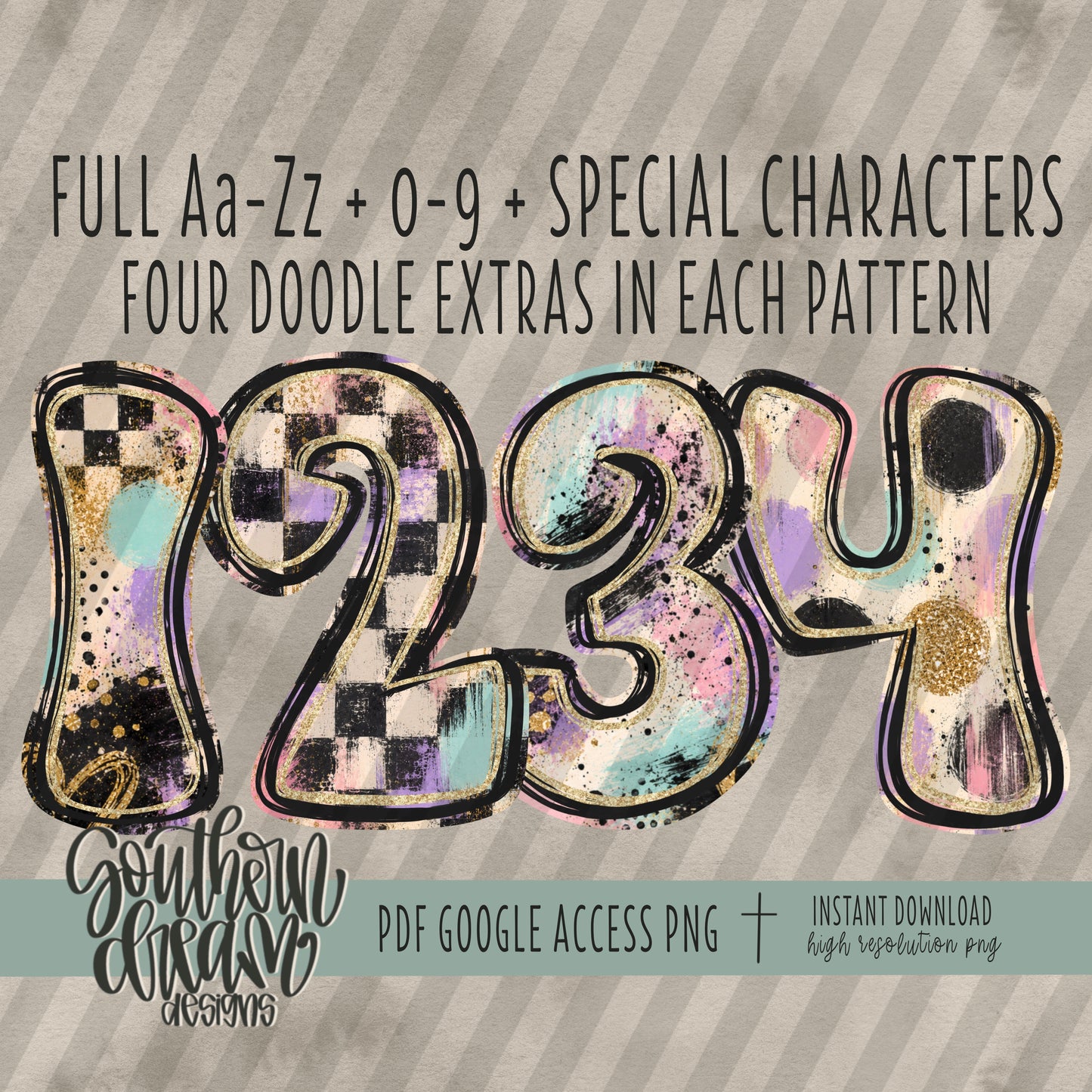 Painted Pastels Alpha (4 Sets Aa-Zz, 0-9, Special Characters, Special Shapes)