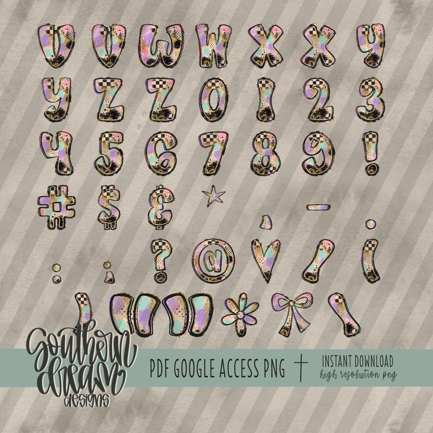 Painted Pastels Alpha (4 Sets Aa-Zz, 0-9, Special Characters, Special Shapes)